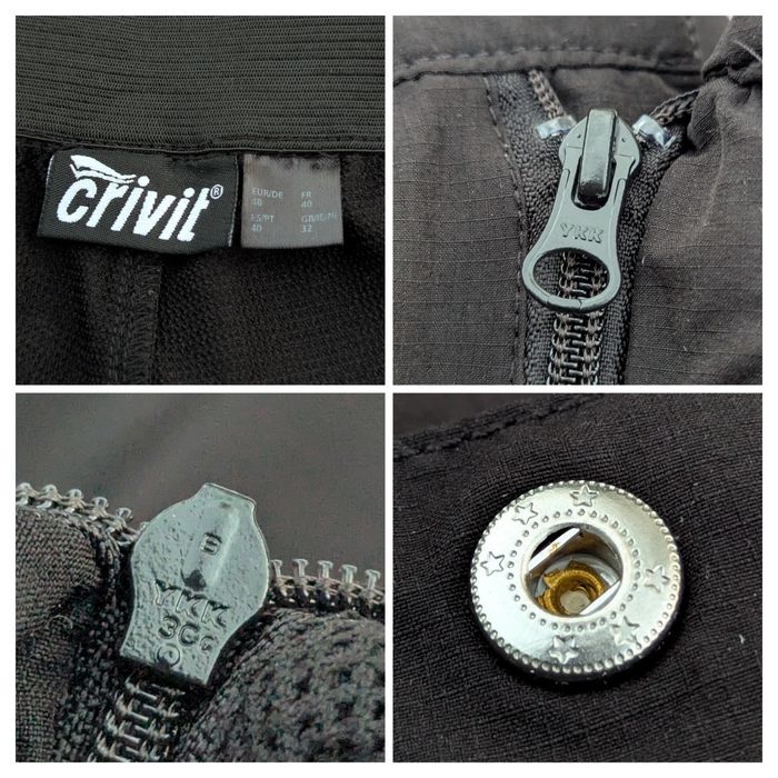 Чоловічі трекінгові чорні штани трансформери Crivit софтшел М-Л 48-50