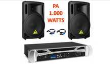SISTEMA SOM 1000 Watts - 1 Amplificador e 2 Colunas