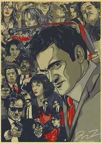 Плакат постер на крафтовой бумаге фильмы Квентина Тарантино 42х30 см