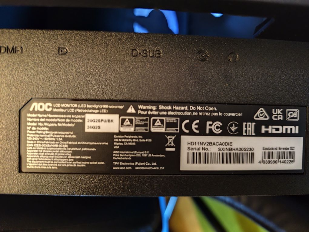 Monitor AOC 24G2SPU para Peças - LER DESCRIÇÃO