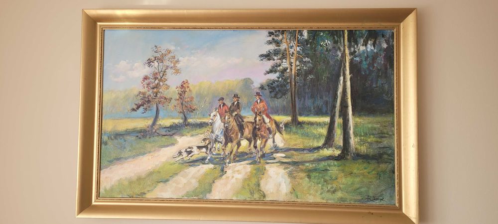 Obraz Jerzego Kluźniaka "Polowanie" 120 cm x 70 cm