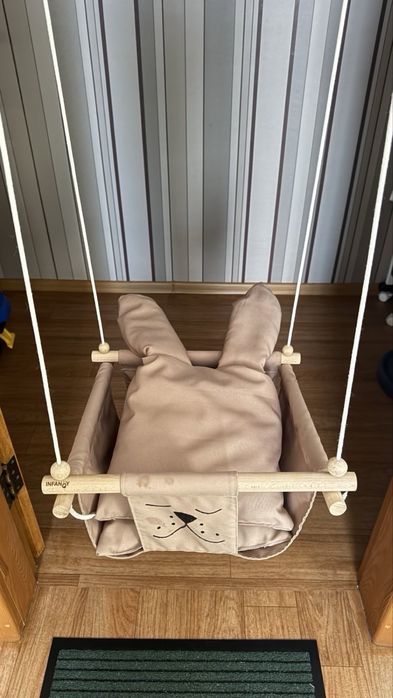 Деревʼяна дитяча гойдалка, підвісна