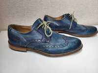 Мужские туфли, броги кожаные pittarelo Vero Cuoio, Италия синие