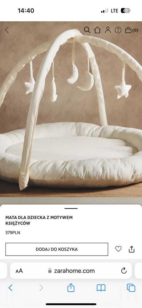 Mata edukacyjna zara home dla dzieci beżowa do leżenia