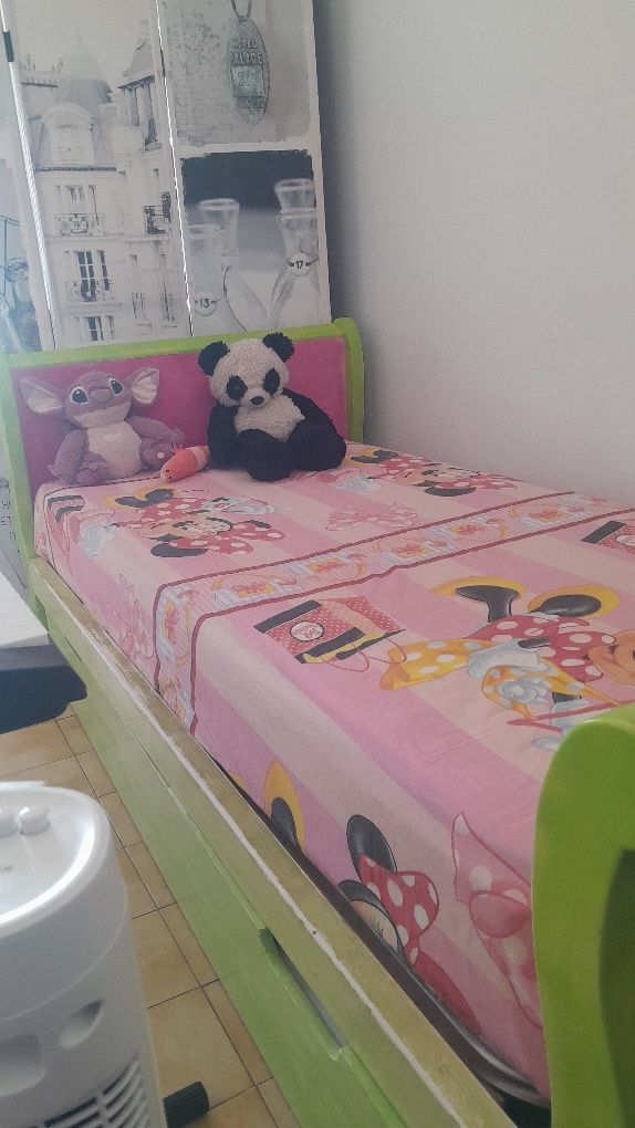 Cama dupla de solteiro de madeira otimo estado