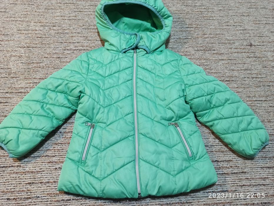 Zimowa kurtka zielona dla dziewczynki Next 104