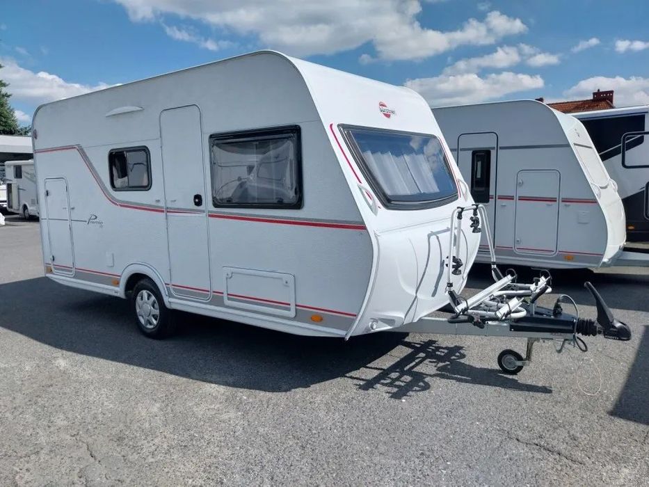 Burstner PRZYCZEPA KEMPINGOWA BURSTNER PREMIO LIFE 415 TK  Niskie DMC 1200 kg! Łóżka piętrowe; Duża lodówka; Bagażnik THULE