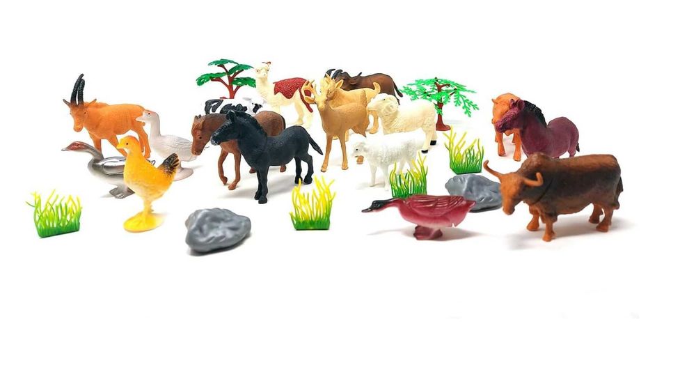 Zwierzęta domowe Gospodarskie Duży Zestaw Farma Figurki 17 sztuk