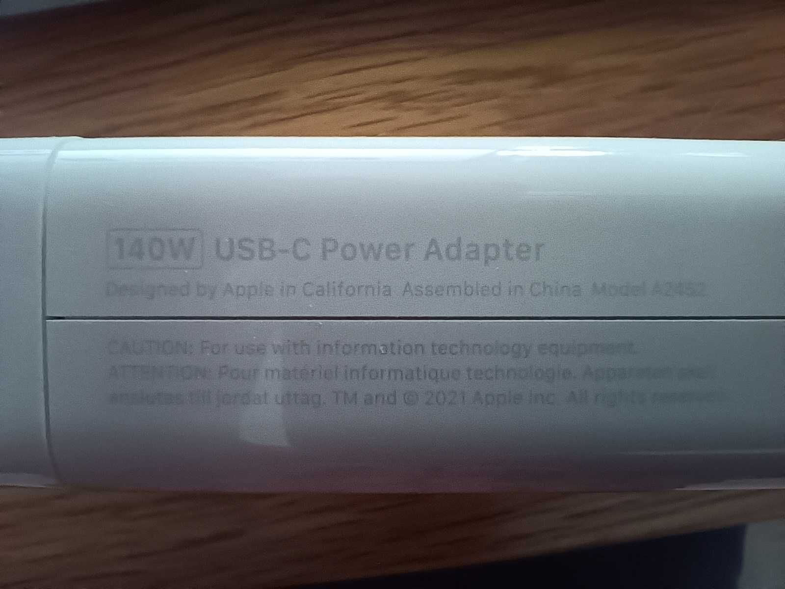 APPLE Adaptador de corrente USB‑C de 140 W - A2452 ORIGINAL