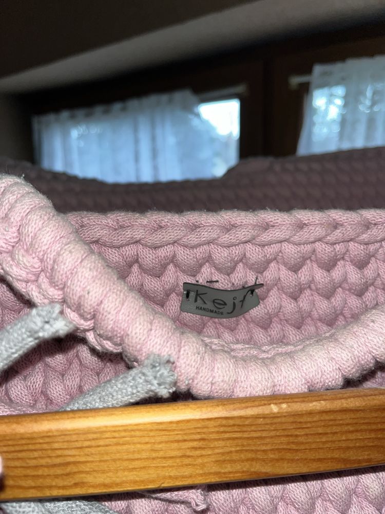Kosz mojżesza stojak różowy handmade