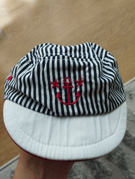 Kapelusz czapka z daszkiem niemowlęcy , marynarski