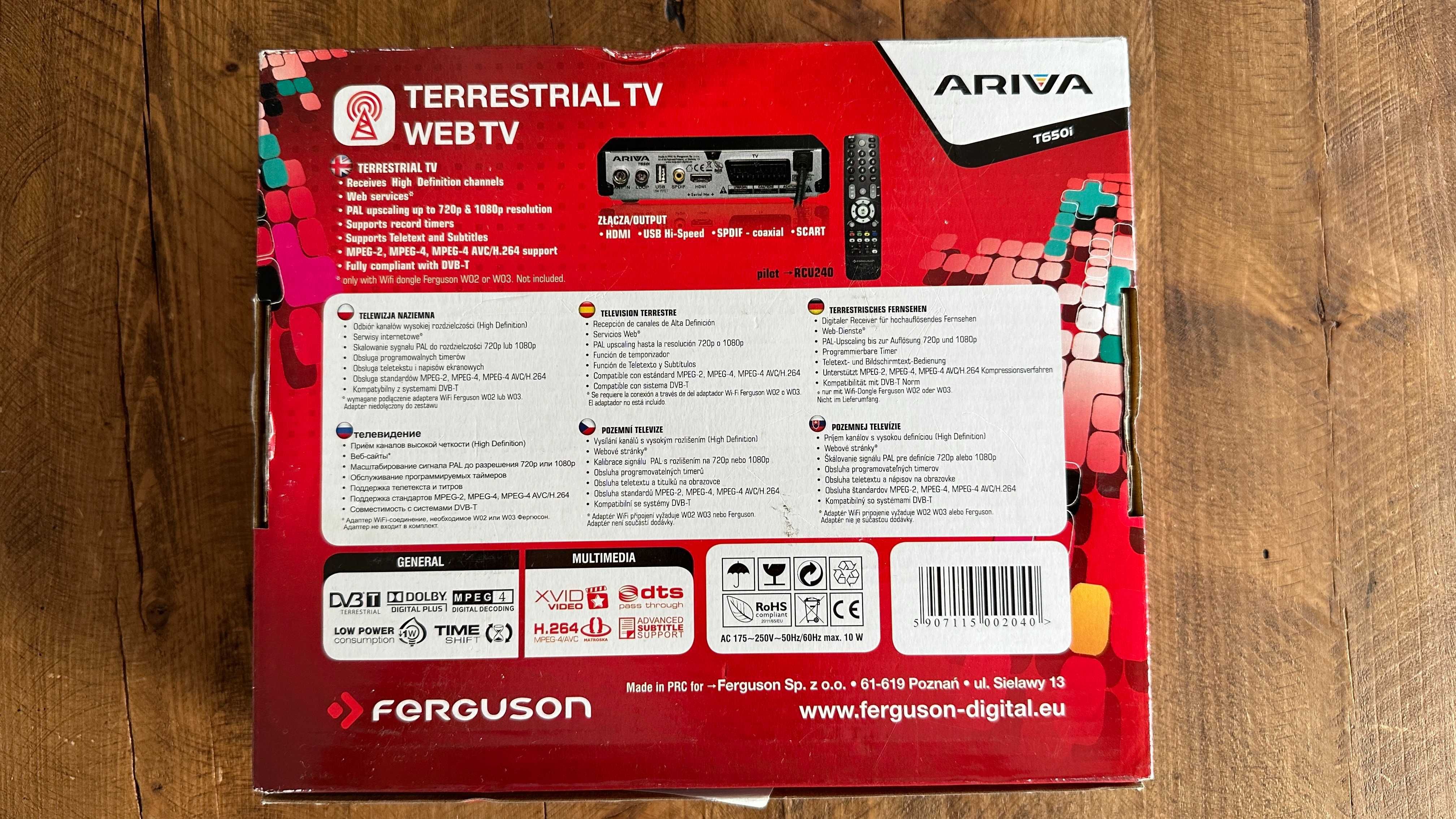 DVB-T Ferguson Ariva T650i - Odbiornik naziemnej telewizji cyfrowej