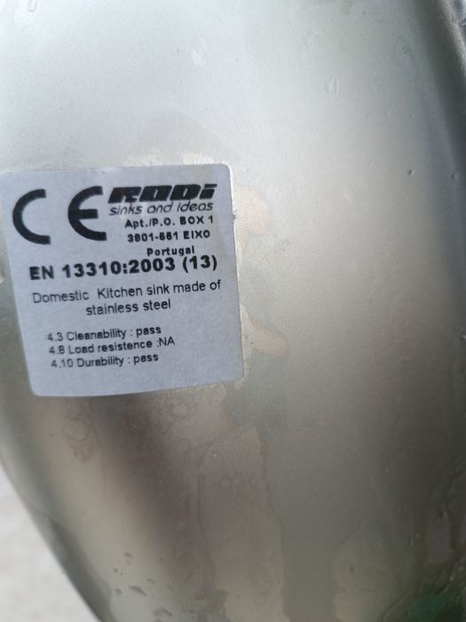 Vendo lava loiça inox duas cubas da rodi com 120cm