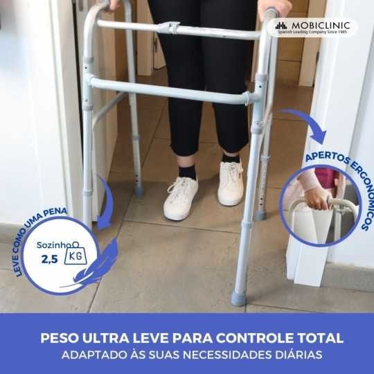 Andarilho Columna, sem rodas, regulável em altura, alumínio