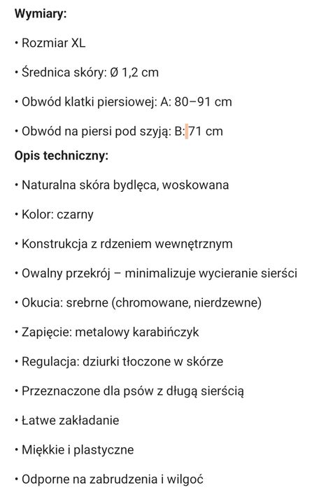 Szelki dla psa z długą sierścią Premium - czarne okrągła skóra chow ch