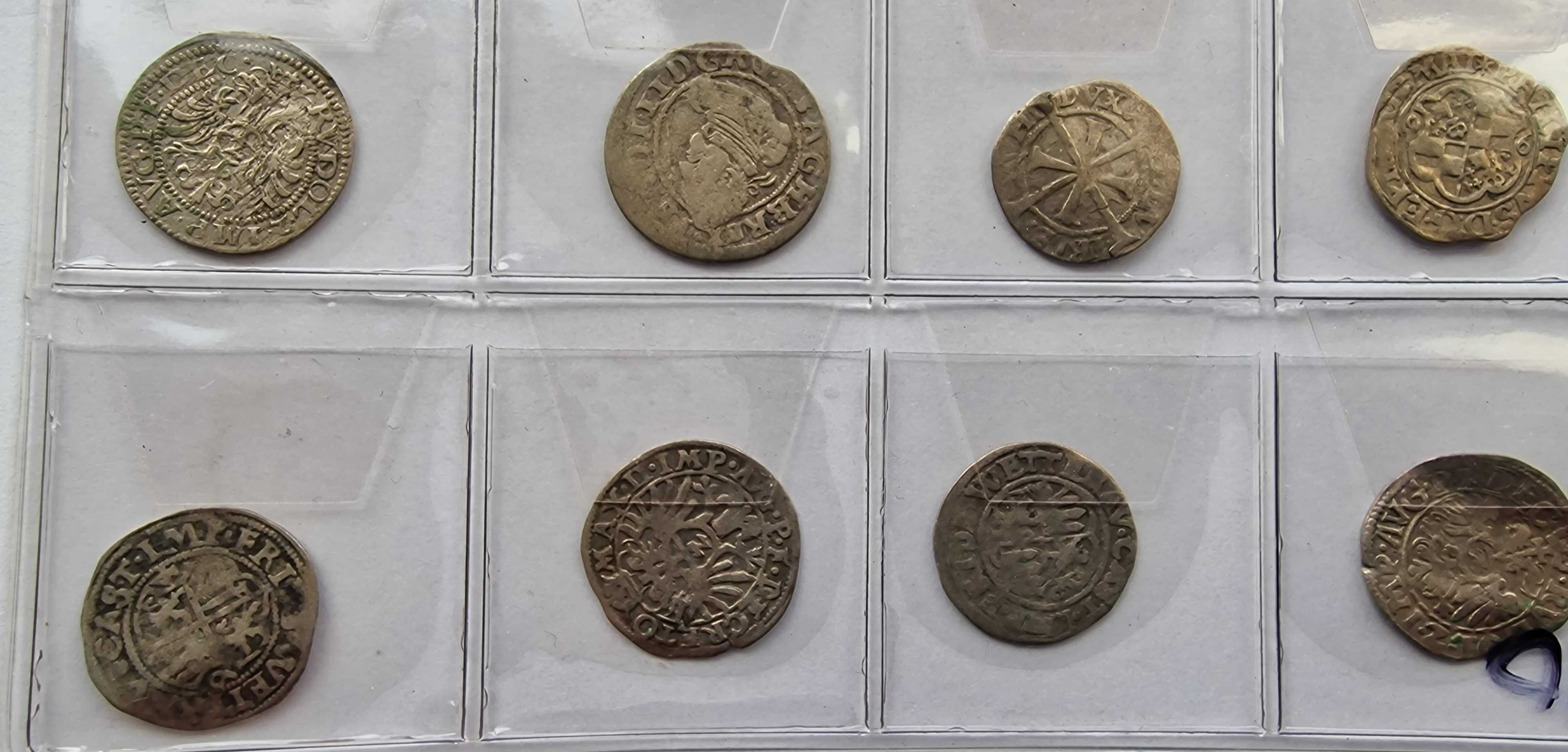 Zestaw 20-tu oryginalnych srebrnych monet z XVI wieku