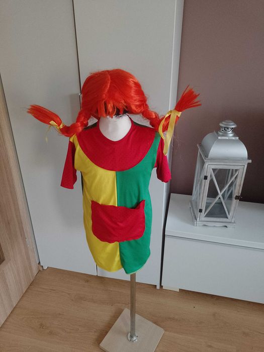 Strój karnawałowy PIPI LANSZTRUNG FIZIA +peruka kostium 98/110 (2)