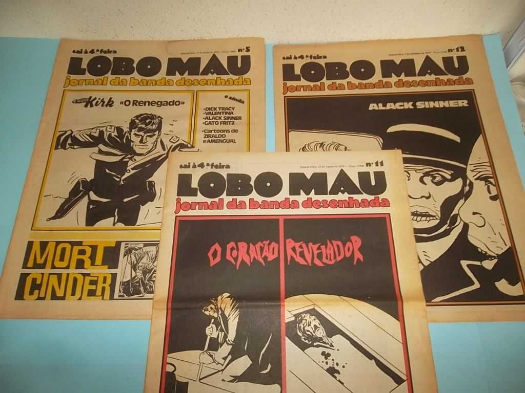 "LOBO MAU", 9 exemplares, Revista nacional de BD de autor (anos 70)