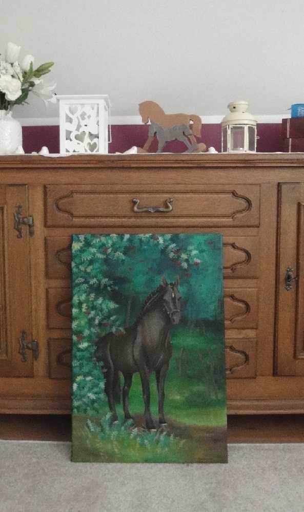 obraz olejny koń / malarstwo / sztuka portret konia