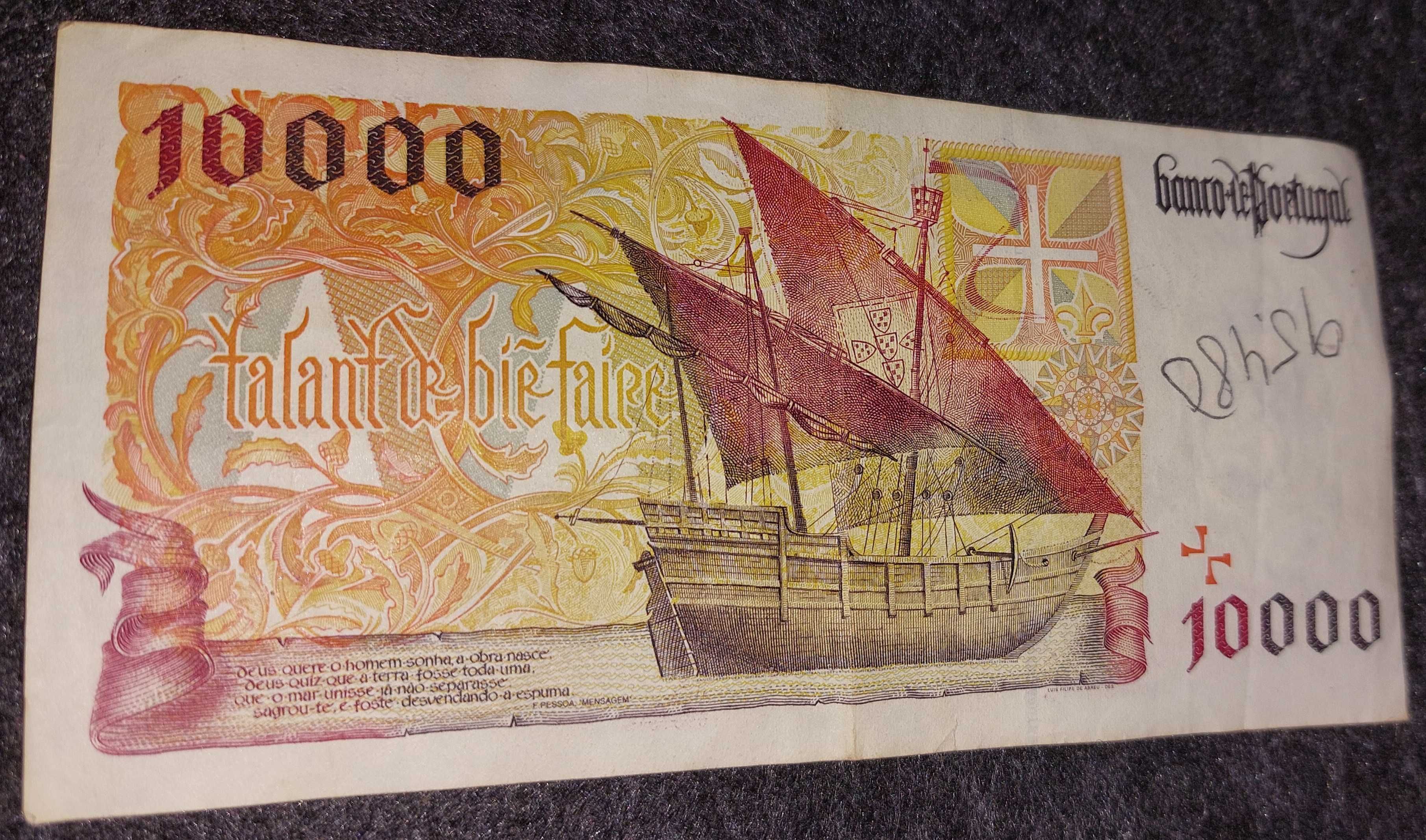 Nota de 10 mil escudos de 1997 - Banco de Portugal - Diogo Campos