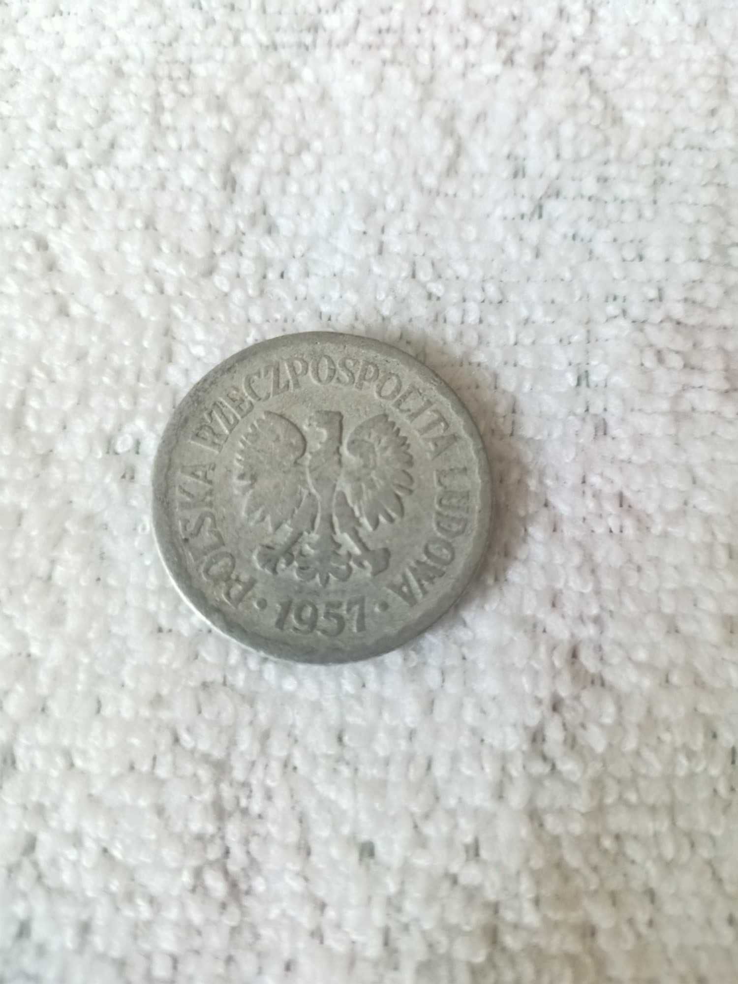 Moneta 1 zł z 1957 bzm