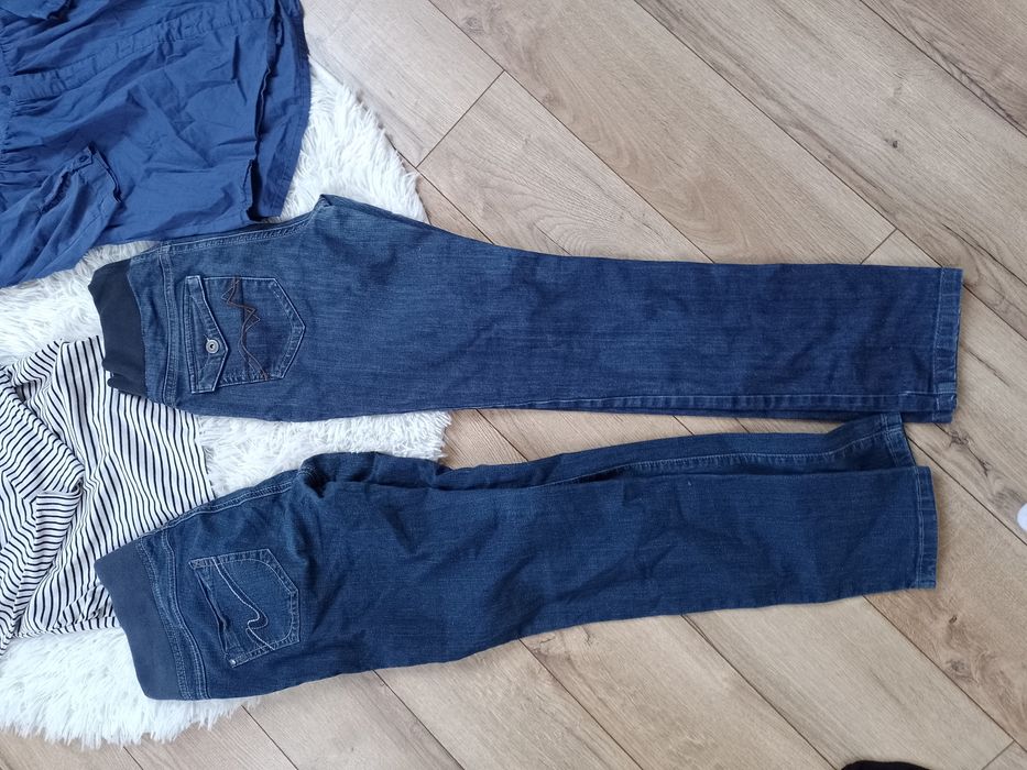 4szt Ubrania ciążowe M/L bluzka koszula jeansy