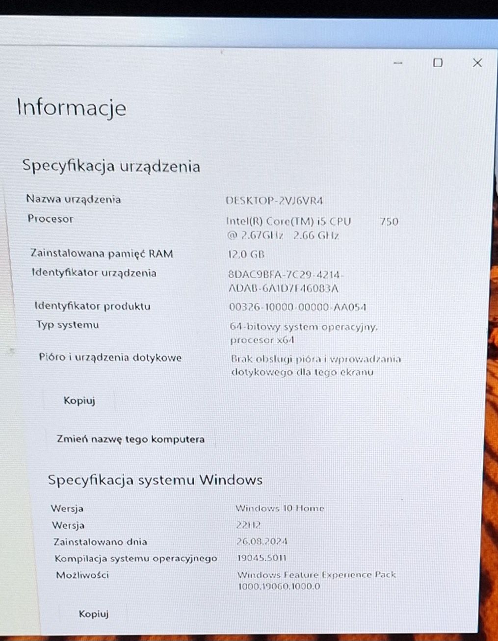 Komputer stacjonarny/ windows 10/ dobre parametry
