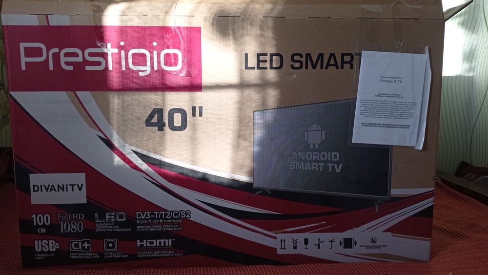 Телевізор Prestigio 40SS05Y. Wi-Fi, Smart TV