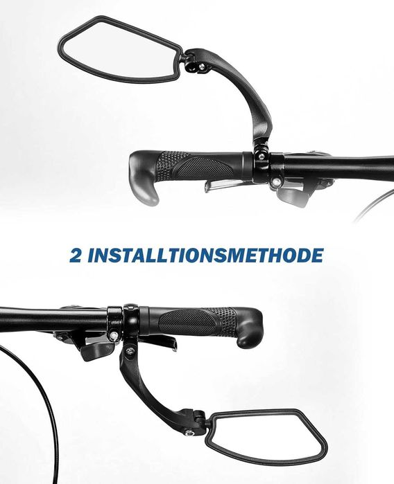 ISSYZONE Lewe lusterko rowerowe lusterko wsteczne na kierownicę, 1szt.