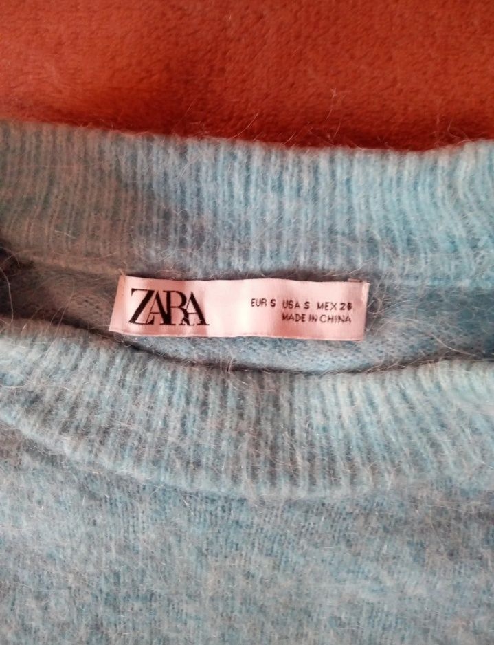 Camisola azul clara S com alpaca e lã Zara