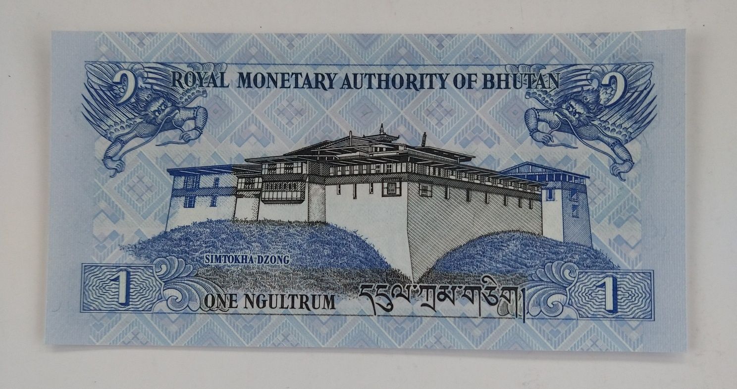 banknot  1 ngultrum , Bhutan, stan bankowy