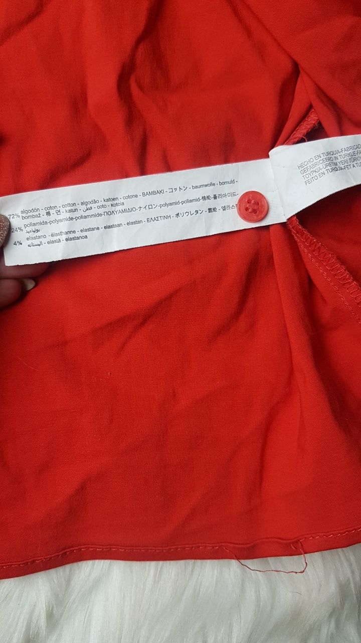 Sukienka koszulowa tunika czerwona Zara rozmiar XS