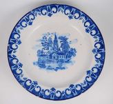 Prato Grande Faiança Portuguesa Séc. XIX - Casario - 31 cm