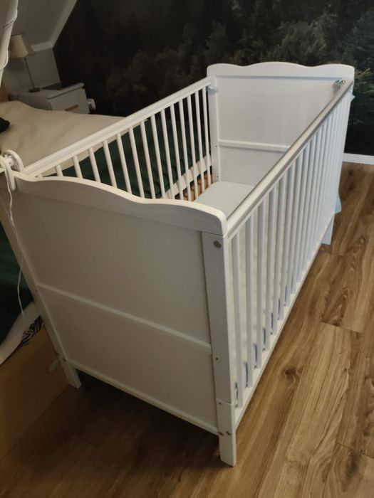 Łóżeczko dziecięce białe 2w1 z opcją tapczanika