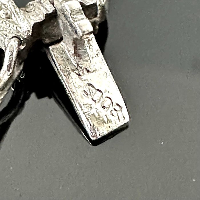 Srebrna bransoletka z Akwamarynami Art Deco z ok. 1920 roku, próba 800