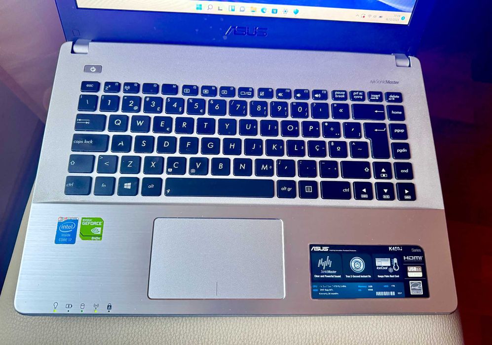 Asus k450J 14.1"/i7-4700HQ Quad Core/16Gb Ram/Ssd 250Gb/GeForce GT840M