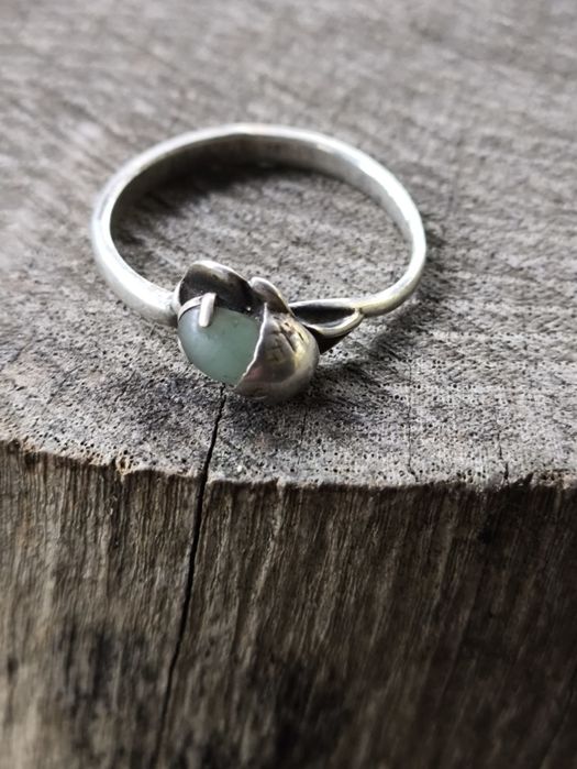 Stary srebrny pierścionek Warmet agat żołądź . Vintage