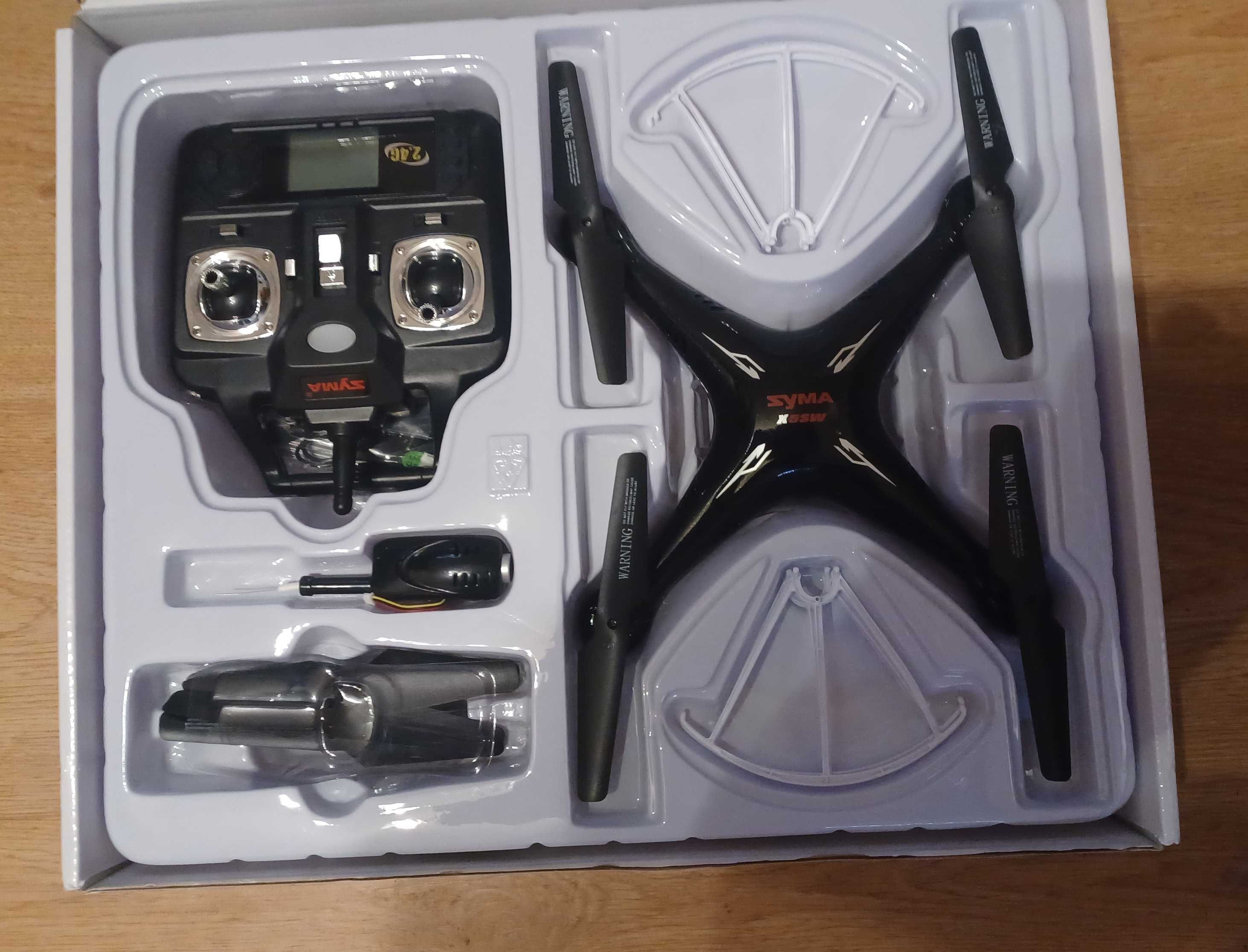 duży dron cały zestaw SYMA X5SW czarny nowy 300zł okazja WIFI