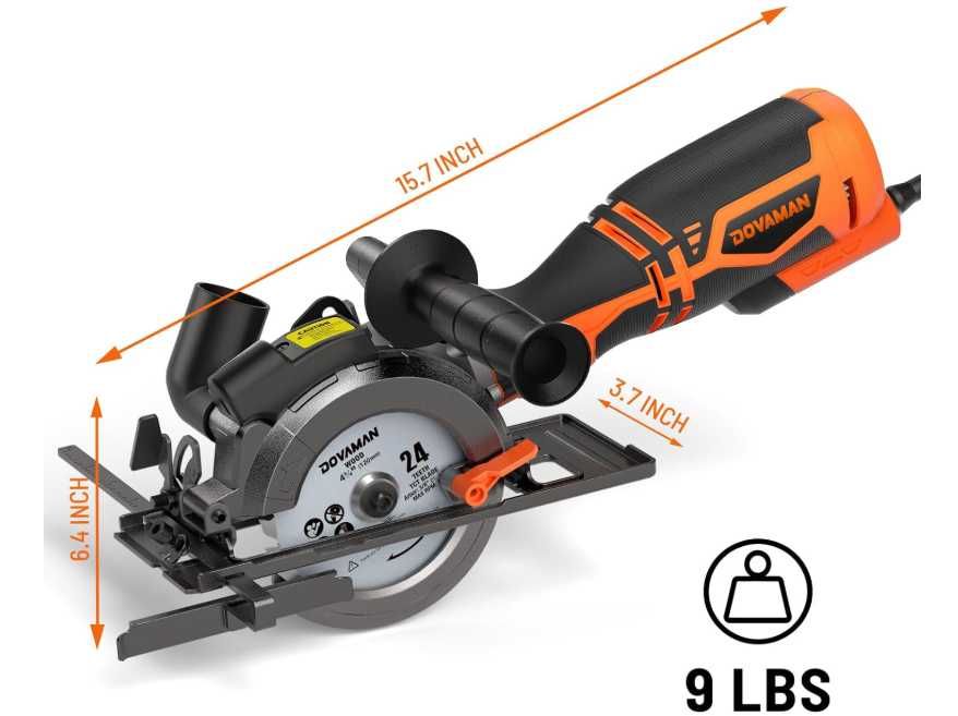 Mini piła tarczowa z laserem DOVAMAN 710W + akcesoria