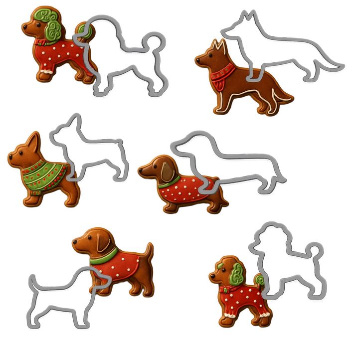 Zestaw foremek do ciastek Pieski 6 szt| wykrawacze do pierników