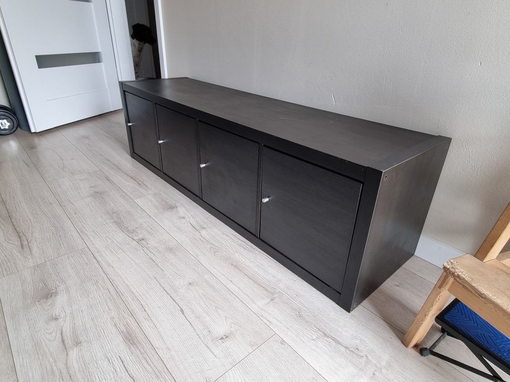 Szafka regał Ikea Kallax z drzwiczkami, czarnobrąz