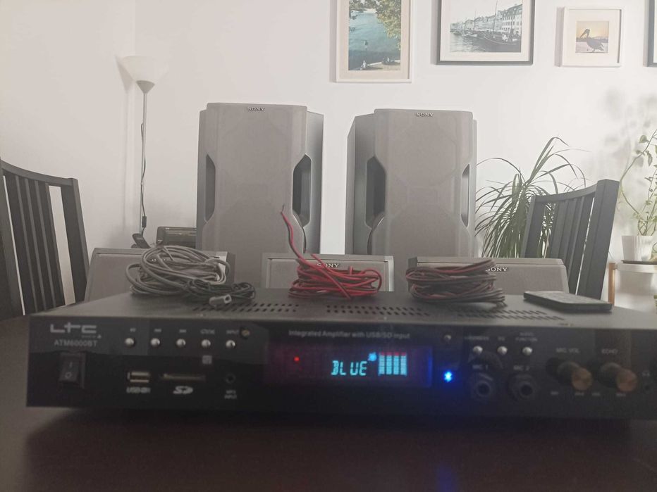 Aparelhagem com sistema de som 5.1 (amplificador LTC + colunas Sony)