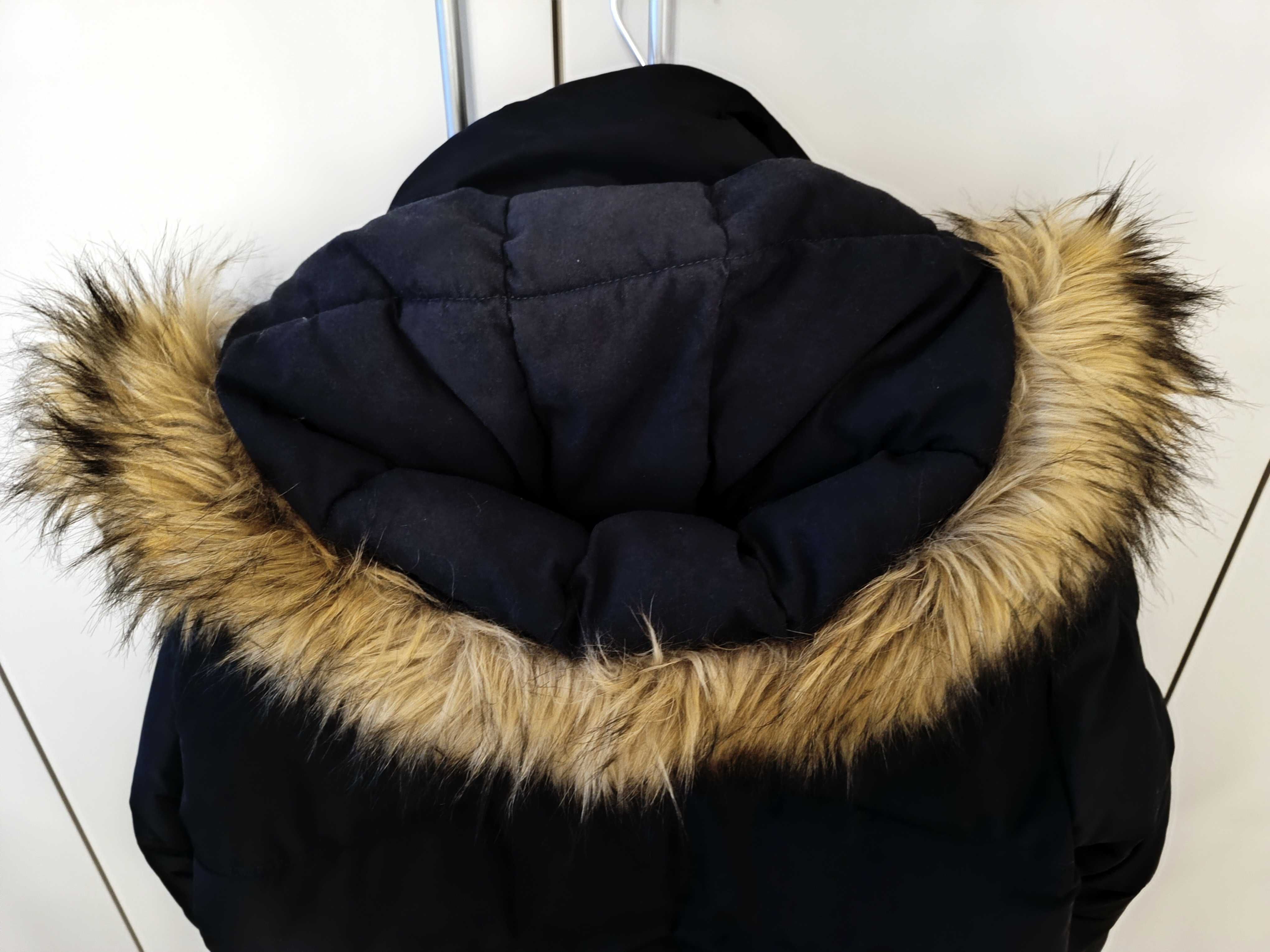 Ciepła długa kurtka zimowa płaszcz Zara r. XXL