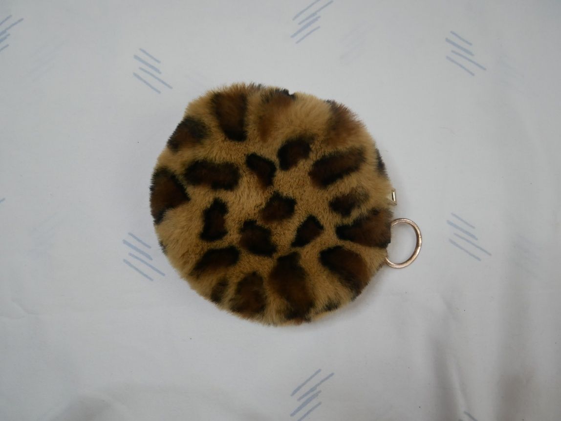 Porta Moedas Em Castanho Padrão Leopardo