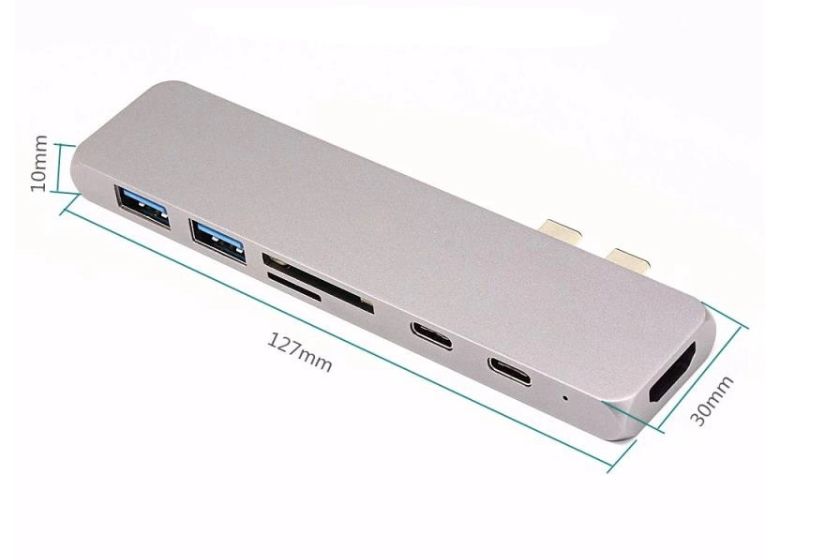 Adapter HUB 7w1 USB-C Dual Multimedia 4 K dla Apple MacBook Pro