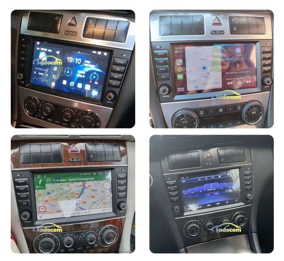 Rádios android Mercedes W203, WiFi GPS Bluetooth USB etc, novos