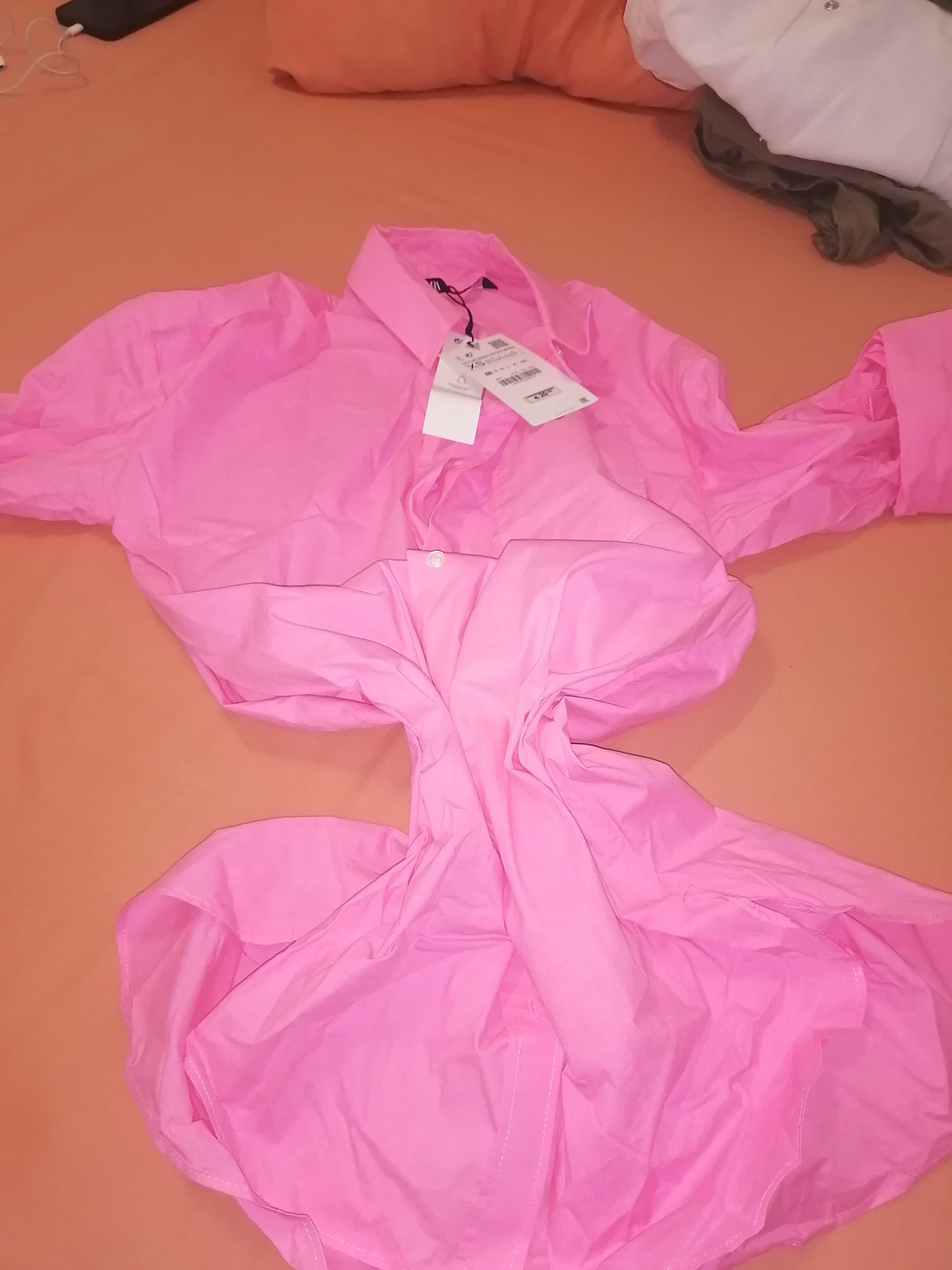 Camisa rosa fashion zara estilo oversize XS