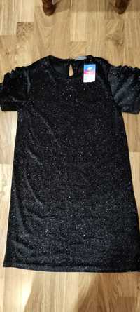 Sukienka czarna z brokatem 146