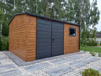 Garaż blaszany 4,50x3,50 Drewnopodobny