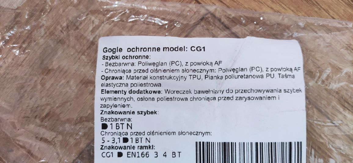 Gogle ochronne CG1
